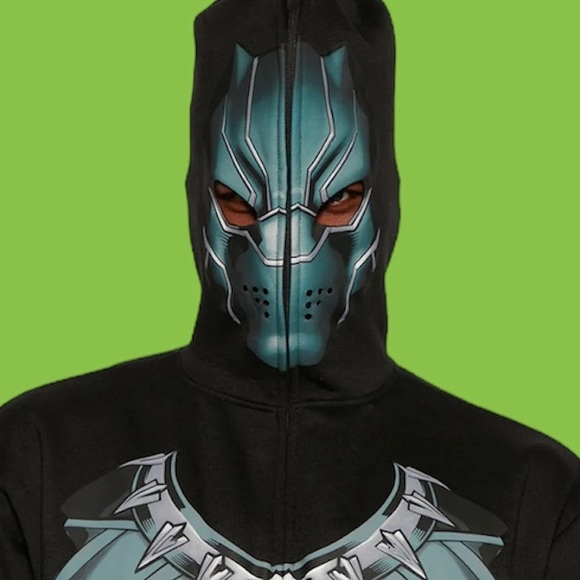 Mens Marvel Black Panther Full Zip Full Mask Costume Hoodie - Size L - Picture 1 of 7
